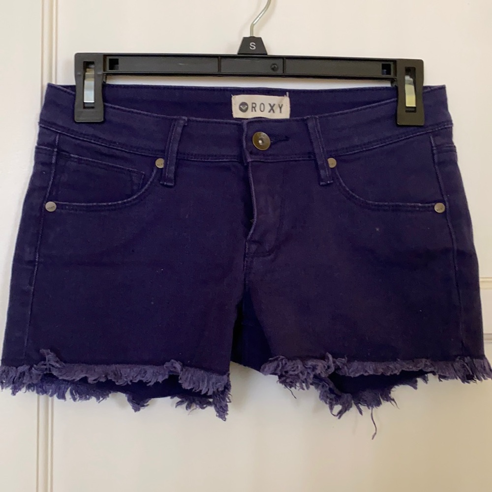 Roxy low waisted purple jean shorts